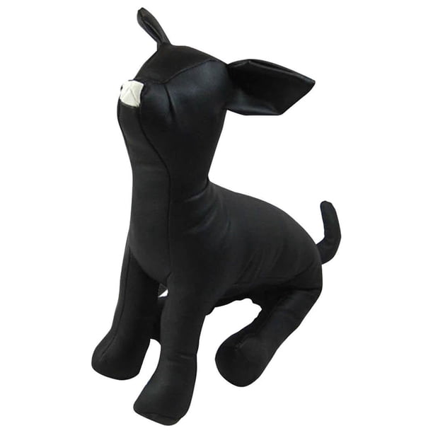 Maniquíes de perro de cuero sintético, maniquí de exhibición de ropa para mascotas, suministros para mascotas, modelos de perros Talla S Negro