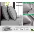 thumbnail image 5 of PURE BAMBOO Pillowcases - Queen Size 2-piece Set (20"x30") - Genuine 100% Organic Bamboo Viscose, Luxuriously Soft & Cooling, Double Stitching, Envelope Closure (2 Queen Pillowcases, Stone Grey), 5 of 6