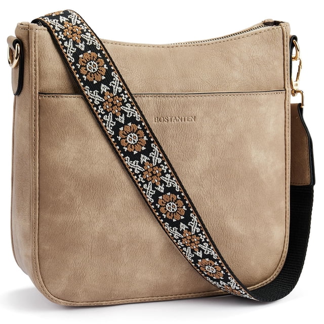 Bandoleras BOSTANTEN Trendy de piel vegana hobo marrón claro