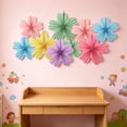 thumbnail image 6 of 18 Pcs Paper Flower Fan Decorations, Springtime Party Decor, Layered Paper Fans, Reusable Hanging Classroom Decorations, Birthday Wedding Event Backdrop Multicolor, 6 of 6