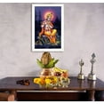 thumbnail image 3 of IBA Indianbeautifulart Lord Krishna Picture Frame Religious Poster White Wall Frame Deity Photo Frame Wall Decor&nbsp;For Home/ Office/ Temple-6 x 8 Inches, 3 of 7