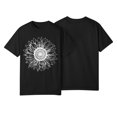 thumbnail image 2 of NAMTYQX Womens Graphic T Shirts Fashion Patterned Loose Fitting Print Cool Scoop Neck Short Sleeve Stretchy Plus Size Women's T-Shirts Black Size S, 2 of 3