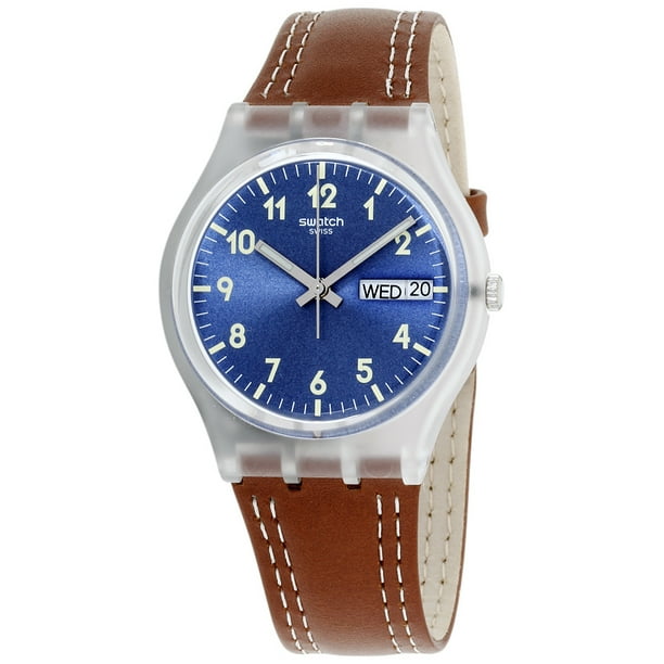 swatch leather strap watches