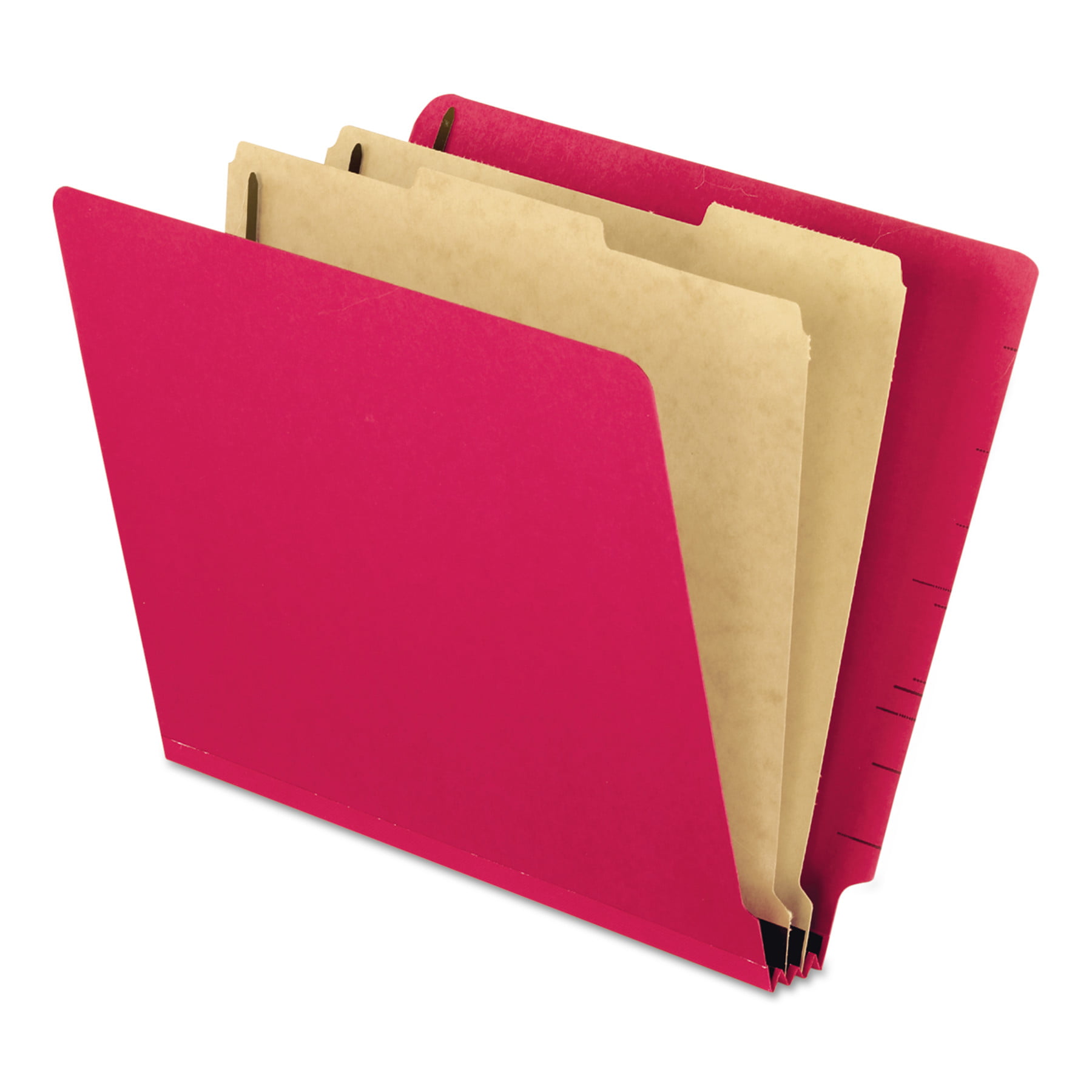 No Dividers Red Box of 25 2 Expansion Economy Pressboard Classification File Folder Full End Tab Legal Size 2 Metal Fasteners Top Position
