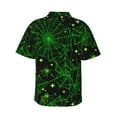 thumbnail image 3 of Disketp Hawaiian Shirts For Men,Green Bright Web With Spiders Print Mens Casual Short Sleeve Button Down Shirts Beach Shirt, 3 of 8
