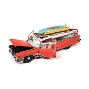1959 Cadillac Eldorado Ambulance (Weathered), Red - Auto World AW312 - 1/18 Scale Diecast Car
