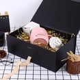 thumbnail image 6 of Large Black Gift Box With Ribbon and Magnetic Closure Lid, 12x8x4.5 Inches - Bridesmaid Proposal Box for Festival (Matte Black), 6 of 12