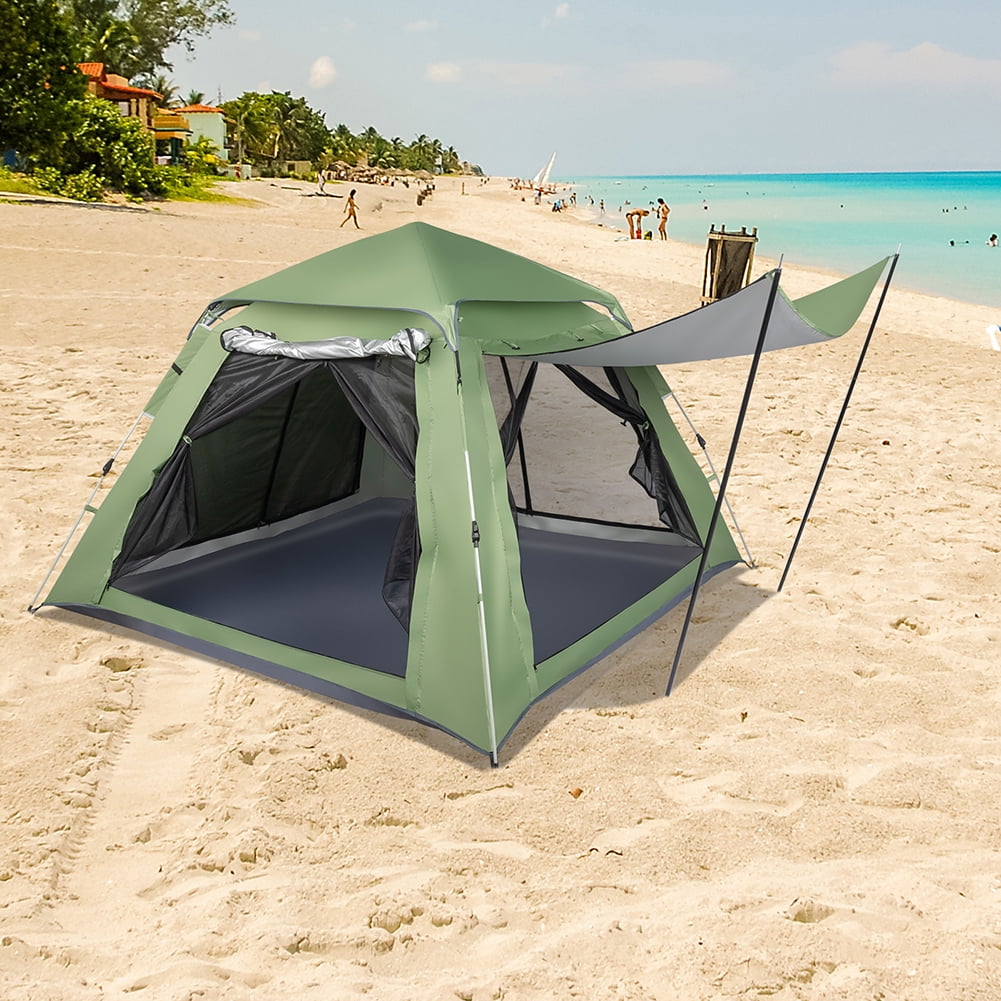 Topcobe Instant Cabin Tent, 4 Person Camping Tent with Carry Bag for Family Camping & Hiking, Ventilation, Green