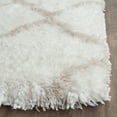 thumbnail image 3 of SAFAVIEH Indie Careen Geometric Polyester Shag Area Rug, Ivory/Mushroom, 9' x 12', 3 of 6