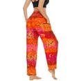 thumbnail image 2 of SWSMCLT Women's Boho Pants Smocked Waist Harem Cinch Bottom Beach Trousers Print Bloomer Yoga Hippie with Pockets Bohemian Aladdin Indian Thai Baggy Patterned1 One Size, 2 of 5