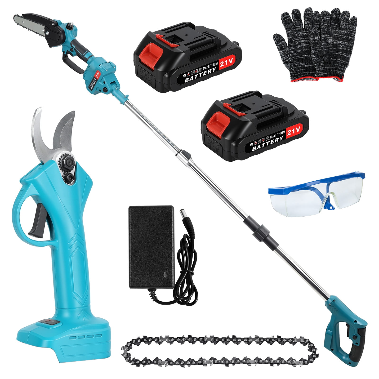 Arlohe 3-in-1 Electric Pole Saw Kit,550W Motor,180cm Reach with Pruning Shears,Professional Landscaping Multi-Tool