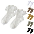 thumbnail image 4 of Odeerbi Lace Ruffle Socks for Kids Girls Cute Soft Cotton Crew Socks Solid Color Lace Socks Spring Summer Socks Princess Dance Socks, 4 of 4