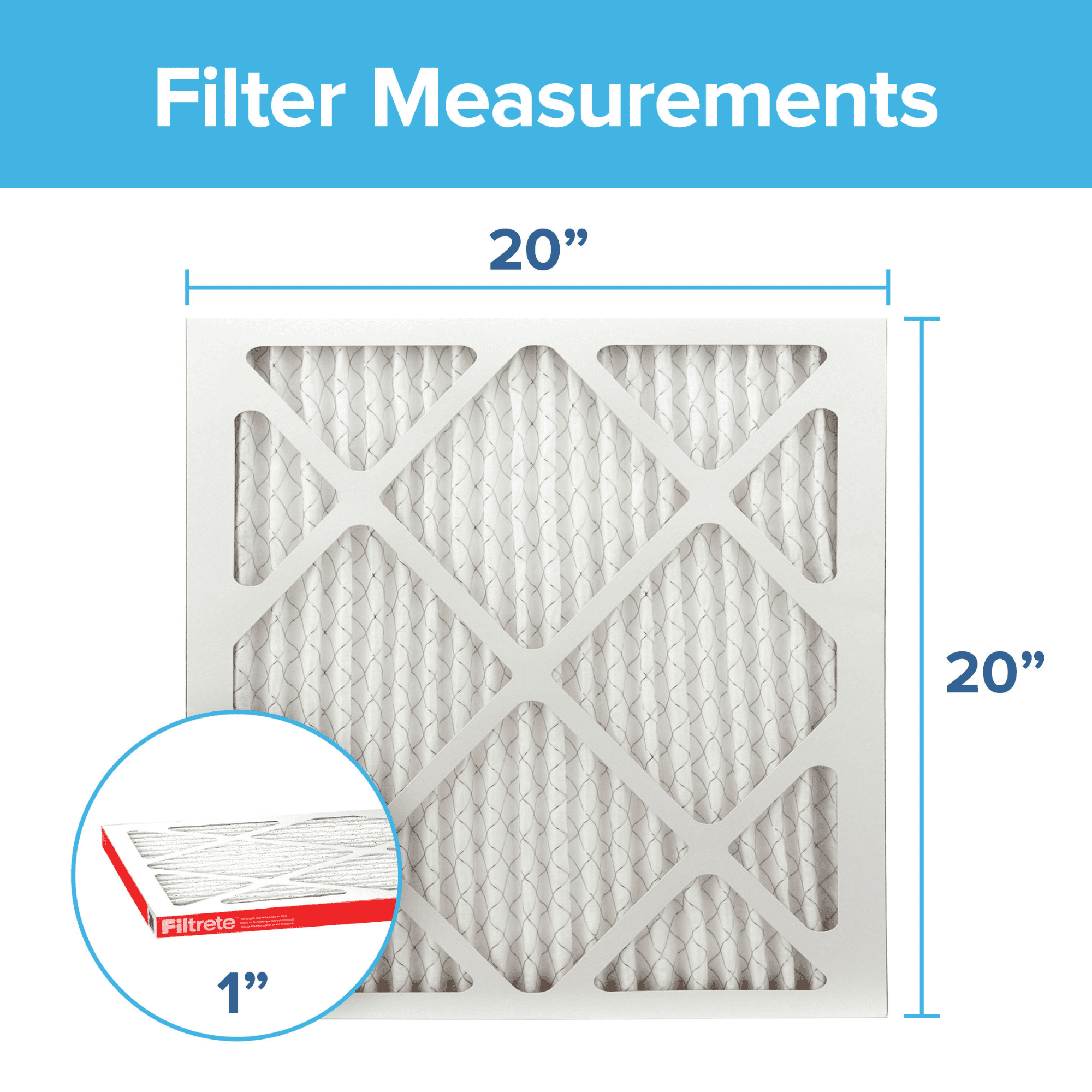 Filtrete Micro Allergen Defense Air Filter [MPR 1000]: 20 in. x 20 in. x 1 in. / 6-pack (White)