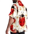 thumbnail image 3 of Seven Starred Ladybird Men's Short Sleeve Casual Printed Button Down Beach Shirts, 3 of 6