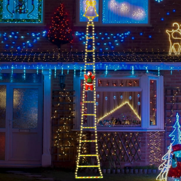 Guirnalda de luces de escalera de Papá Noel, Guirnalda de luces navideñas 3,3 m