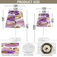 thumbnail image 2 of Bedside Table Lamp, Fully Dimmable Lamp with USB Interface Cable for Bedroom Living Room, Office, Dorm Purple and Gold Watercolor Floral, 2 of 8