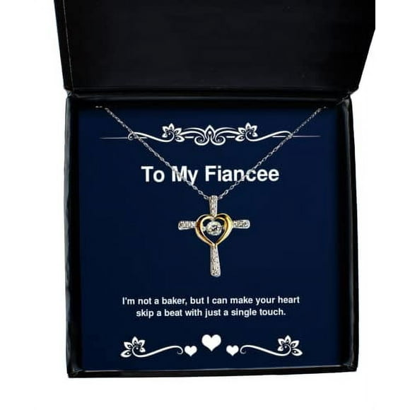 Unique Fiancee Gifts, I'm not a Baker, but I can Make Your Heart Skip a Beat with, Sarcasm Holiday Cross Dancing Necklace from, Christmas, Ornaments, Tree, Lights, Presents, Gift Giving, Family,