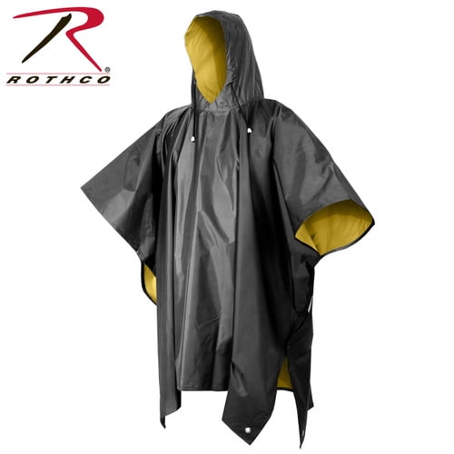 Rothco Reversible PVC Ponchos - Black/Yellow