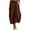 *Brown, variant on Women's Cotton-Linen Culotte Pants,High Waisted Wide Leg Cropped Trousers for Women,Ladies Summer Pleated Pull On Sweatpants with Pockets,Army Green,S-3XL