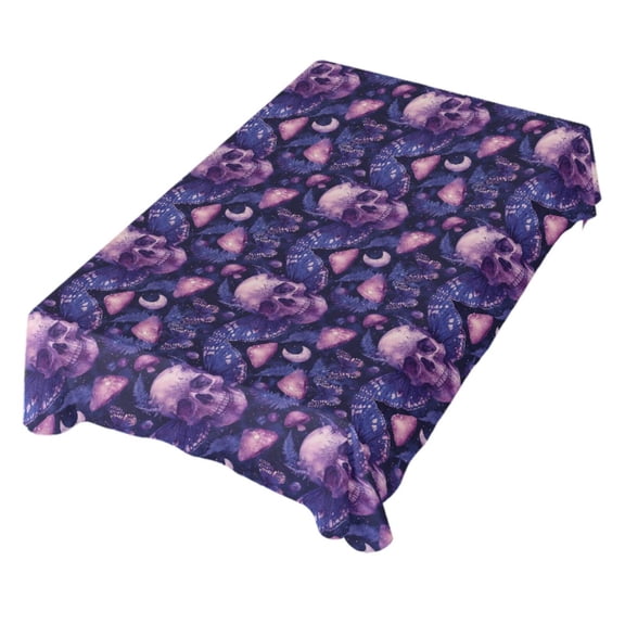 JSTEL Skull Moon Butterfly Table Cloth Square 60 x 60 Inch Tablecloth Anti Wrinkle Table Cover for Dining Kitchen Parties