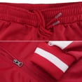 thumbnail image 2 of vkwear Men's Striped Athletic Running Jogging Gym Slim Fit Sweat Track Suit Set (Red, M), 2 of 3