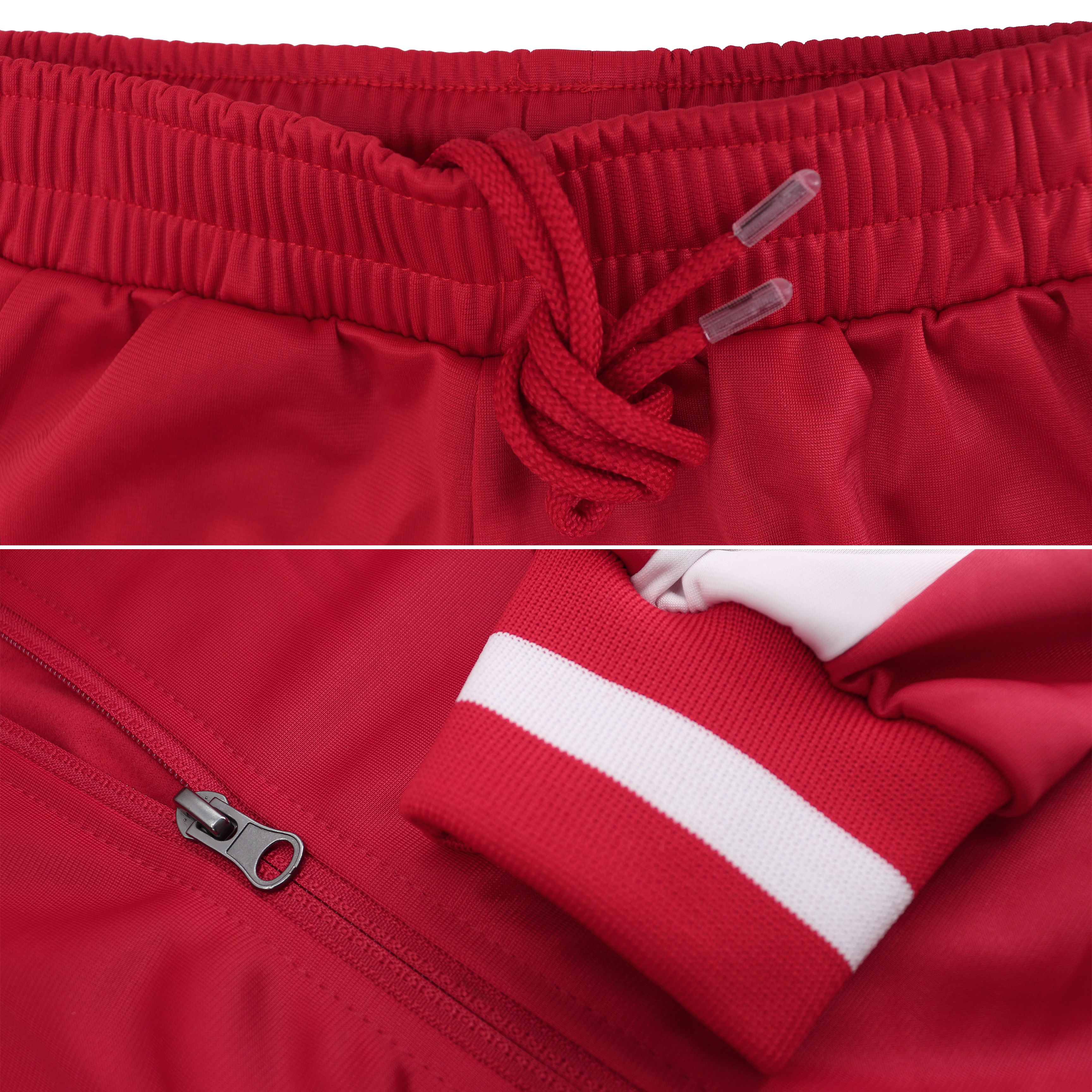vkwear Men's Striped Athletic Running Jogging Gym Slim Fit Sweat Track Suit  Set (Red, S) - Walmart.com