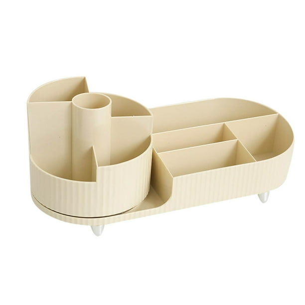 Organizador giratorio de brochas de maquillaje con rotación de 360 grados. Estuche de almacenamiento para cosméticos, ideal para labiales, sombras de ojos y lápices. Organizador de accesorios de