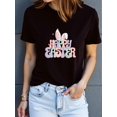 thumbnail image 1 of Camiseta deportiva de manga corta con estampado gráfico de conejo de Pascua para mujer, elegante, cómoda y transpirable. Ideal para adultos, hombres, mujeres, adolescentes, jóvenes y uso informal., 1 of 5