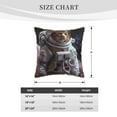 thumbnail image 4 of Haiem Cat Astronaut In Space Print Velvet Soft Solid Decorative Square Throw Pillow Covers Set with Elegant Piping Christmas Cushion Case for Sofa Bedroom Car-16"x16", 4 of 8