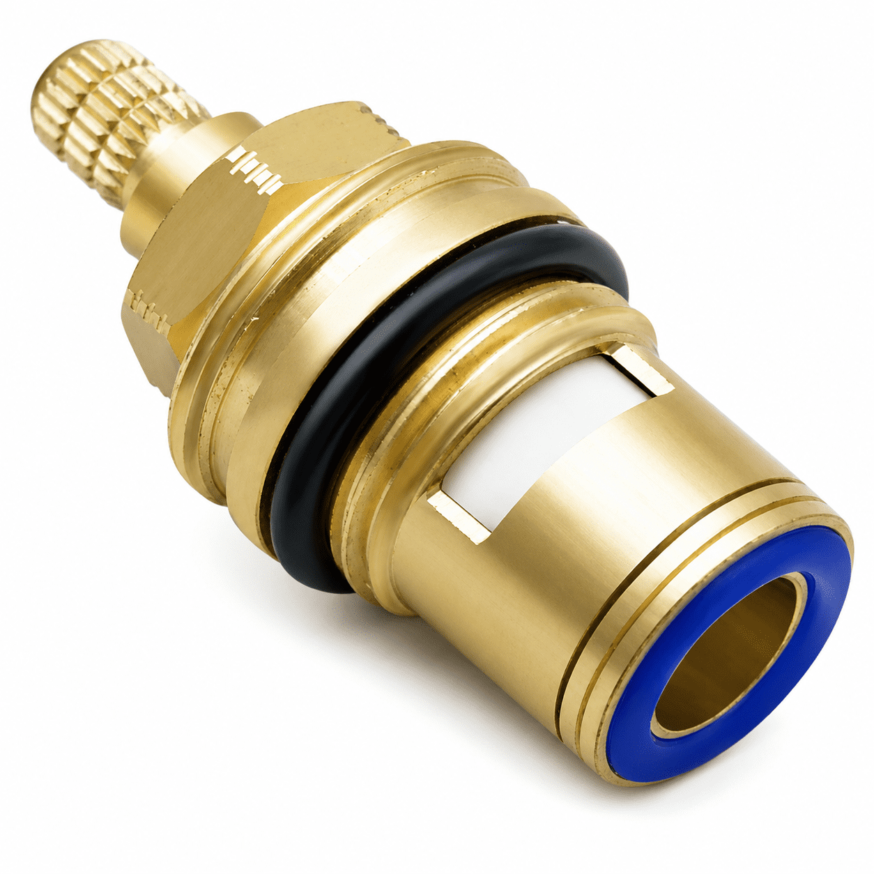 Qczoyp 1 Pack Cold Water Faucet Ceramic Cartridge Valve Stem Replace OEM Part#013788-45 Solid Brass Tap Cartridge for TS Dual Handle Kitchen Bathroom Sink Shower Faucet Cold Side Repair