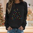 thumbnail image 2 of NMMUED Christmas Sweatshirt Soft Sweatshirts for Women's Christmas Shirts Cute Shirts Christmas Clothes for Women Pullover Sweatshirts for Women Vintage Christmas Sweatshirt Black 3XL, 2 of 5