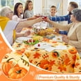 thumbnail image 5 of Fall Rectangle Table Cloth, Waterproof Vinyl Tablecloth with Flannel Backing, Wipeable Autumn Sunflower Plastic Tablecloths for Harvest and Thanksgiving Parties (60"x84", Gold), 5 of 7