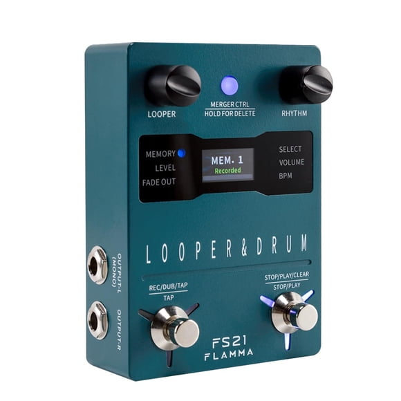 Máquina de Pedal Estéreo FLAMMA FS21 Generador de Bucle para Guitarra y Batería con Pantalla y Capac