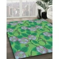 thumbnail image 3 of Ahgly Company Machine Washable Indoor Round Transitional Green Area Rugs, 5' Round, 3 of 7