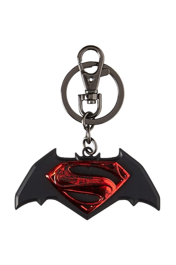 Batman V Superman Dawn of Justice 826272 Batman vs Superman Stacked Symbol Pewter Keychain
