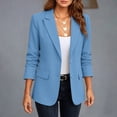 thumbnail image 5 of Mifsaly Womens Business Casual Blazers Long Sleeve Notch Lapel Work Office Suit Jackets Two Buttons Slim Fit Professional Blazer Coats Blue,XXXL, 5 of 9
