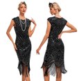 thumbnail image 4 of IDOPIP 1920s Flapper Dresses for Women Great Gatsby Dresses Sequin Fringed Roaring 20s Cocktail Dress, 4 of 4