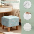 thumbnail image 7 of SCRAWLGOD Easter Rabbit Carrot Spot Print Blue Footstool Slipcover, Wear Resistant Ottoman Decoration Stretch Rectangular Furniture Protection for Footrest Sofa, 7 of 7