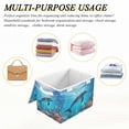 thumbnail image 7 of Dolphins Sea Corals Fish Storage Basket Foldable Laundry Basket Shelf Kids Toy Storage Container Organizer with Handles, 7 of 7