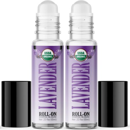 Organic Lavender Essential Oil Roll On (2 PACK - USDA CERTIFIED ORGANIC) Pre-diluted