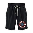 thumbnail image 2 of Sakmal Knee Length Shorts for Women 4Th of July Chino Black Bermuda 8" Mid Rise Shorts with Pockets, 2 of 5