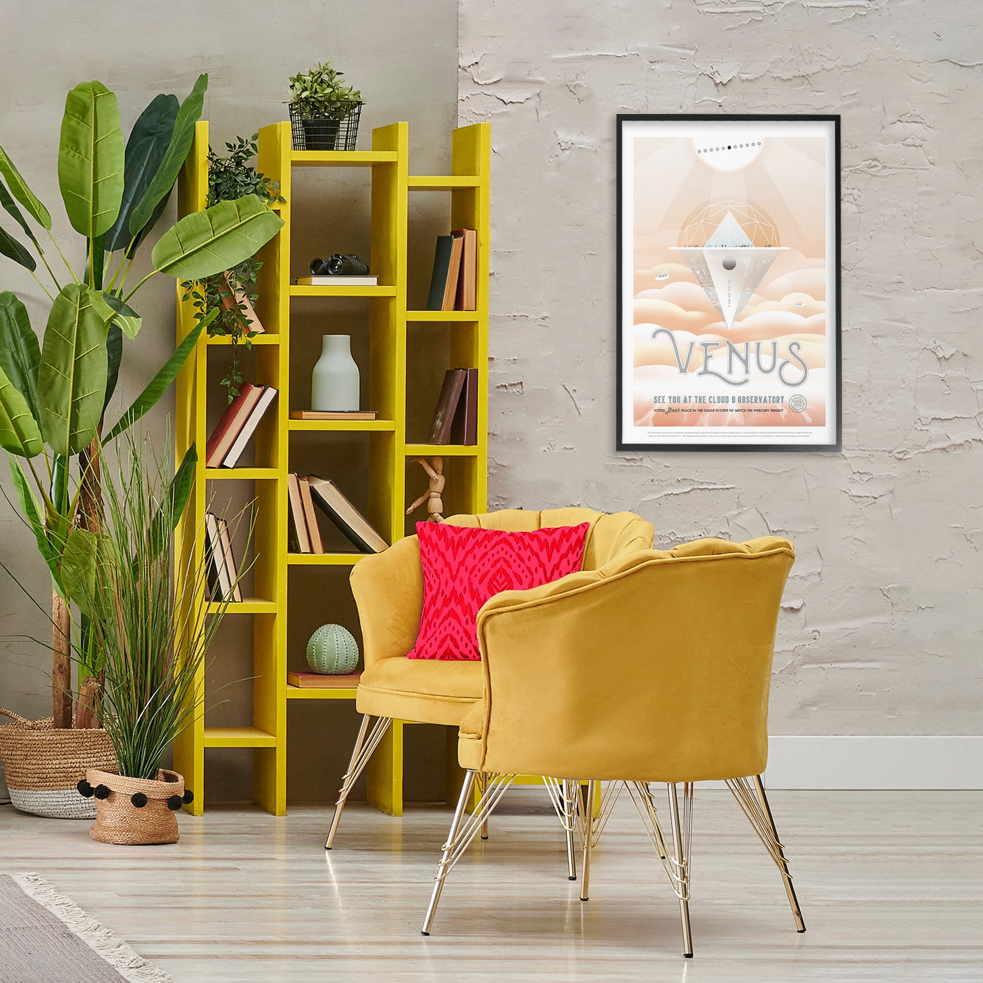 Stupell Industries Venus Space Exploration Typography Painting Black Framed Art Print Wall Art, 20 x 30