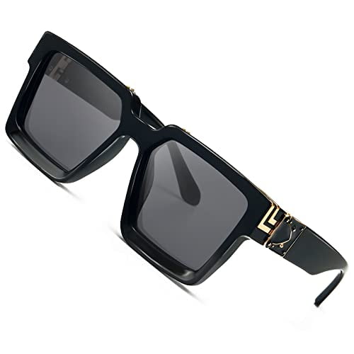Retro Millionaire Sunglasses Square Metal Punk Rock Hip hop Glasses Men Women Black Pink Green
