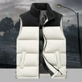 thumbnail image 2 of AnuYalue Mens Big and Tall Color Block Vest Winter Fleece Lined Quilted Vests Oversize Full Zip Warm Sleeveless Jacket Outdoor Puffy Vest with Pockets, 2 of 4