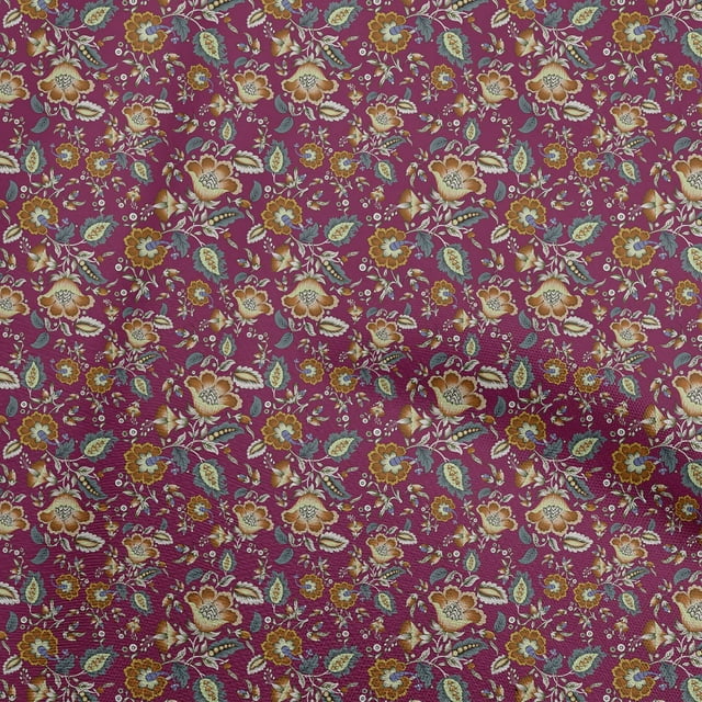 oneOone Rayon Dark Magenta Fabric Asian Suzani Craft Projects Decor Fabric Printed By The Yard 56 Inch Wide