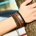 thumbnail image 5 of Slatcetga Vintage Multilayer Woven Cowhide Bracelet Handmade Bracelet Jewelry Gift, 5 of 6