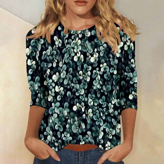 Women's 3/4 Sleeve Tops Plus Summer Shirts for Women Plus Size Petite Womens Tops Casual Short Sleeve Womens Tops Plus Size Dressy Casual