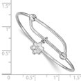 thumbnail image 3 of White Sterling Silver bracelet Bangle Rhodium Plated Polished Flower Baby, 3 of 3