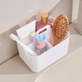 thumbnail image 4 of JWZZYD Multiuse Caddy Organizer with Handle, Portable Divided Plastic Tote Bin, Stationary Pen Marker Crayons Supplies Storage - Bathroom, Classroom, Office, Desk Holder(White), 4 of 6