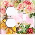 thumbnail image 4 of Metal Light Switch Plate Outlet Cover Flower Rose Teacup ROS005, 4 of 13